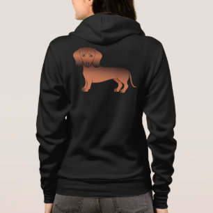 Roter Sable glatthaariger Dachshund Süßer Cartoon- Hoodie