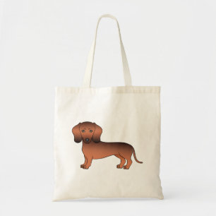 Roter Sable glatthaariger Dachshund süßer Cartoon- Tragetasche