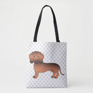 Roter Sable Kurzhaar Dachshund Cartoon Hund & Pfot