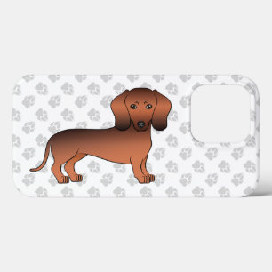 Roter Sable Kurzhaar Dachshund Cartoon Hund & Pfot Case-Mate iPhone Hülle