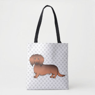 Roter Sable Langhaar Dachshund Cartoon Hund & Pfot