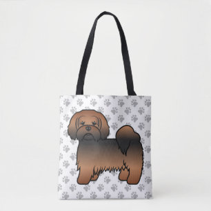 Roter Sable Lhasa Apso Cartoon-Hund & Pfoten