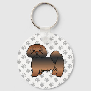 Roter Sable Lhasa Apso Süßer Cartoon-Hund Schlüsselanhänger