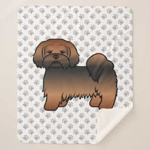 Roter Sable Lhasa Apso Süßer Cartoon-Hund Sherpadecke