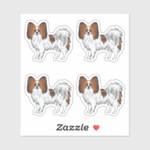 Roter Sable-Papillon Süße Cartoon-Hund-Designs Aufkleber
