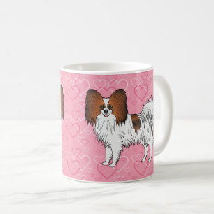 Roter Sable-Papillon Süßer Cartoon-Hund auf rosa H Kaffeetasse