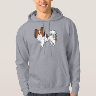 Roter Sable-Papillon Süßes Cartoon-Hund-Design Hoodie