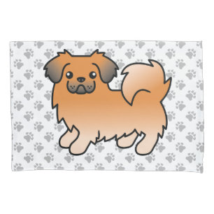 Roter Sable Tibetan Spaniel Süßer Cartoon-Hund & P Kissenbezug