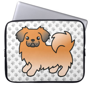 Roter Sable Tibetan Spaniel Süßer Cartoon-Hund & P Laptopschutzhülle