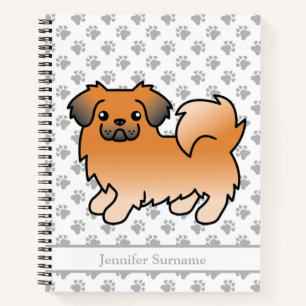 Roter Sable Tibetan Spaniel Süßer Cartoon-Hund & T Notizbuch