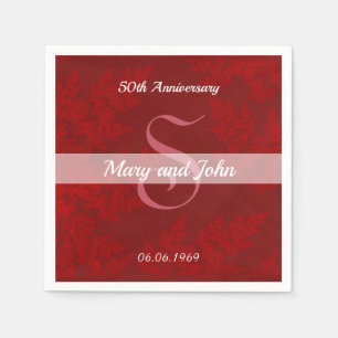 Roter Samt Annivesary Serviette