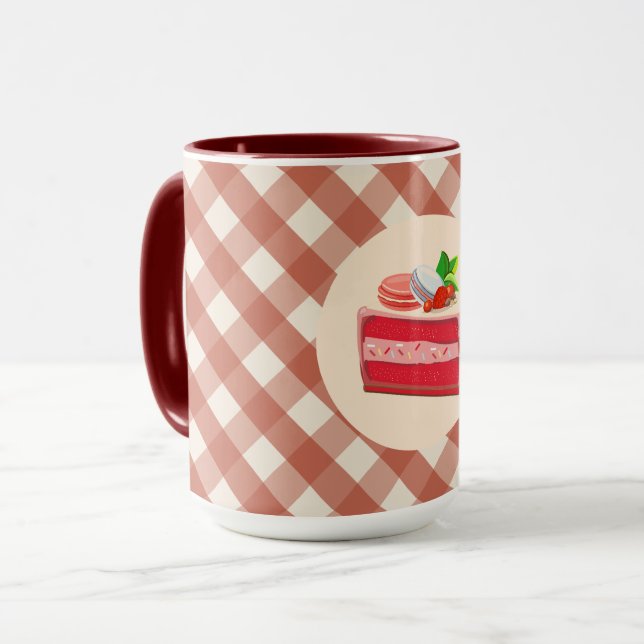 Roter Samtkuchen mit Erdbeer-Cream-Cheese Tasse (Vorderseite Links)