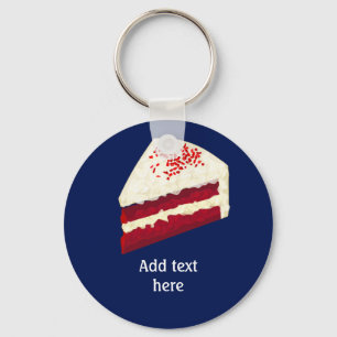 Roter Samtkuchen mit Ihrem Namen, jede Farbe Schlüsselanhänger