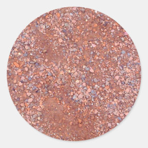 Roter Sandplatz, Kies, Schiefer-Steinziegelstein, Runder Aufkleber