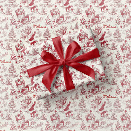 Roter Santa-Toile-Wrap-Papier Vintage Geschenkpapier