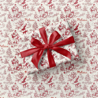 Roter Santa-Toile-Wrap-Papier Vintage Geschenkpapier