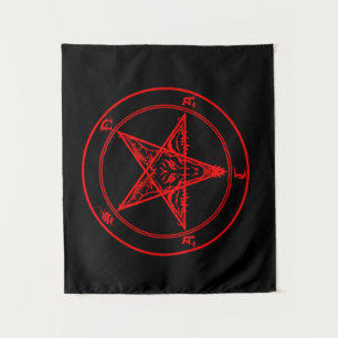 Roter Satan-Teppich Wandteppich