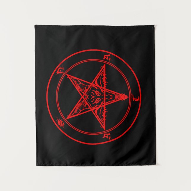 Roter Satan-Teppich Wandteppich (Vorderseite)