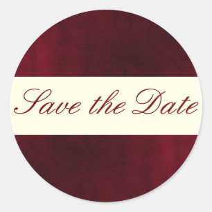 Roter Save the Date Aufkleber/Siegel Runder Aufkleber