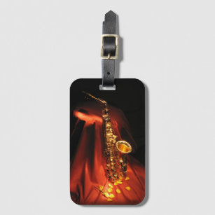 Roter Saxophon-Gepäckanhänger Gepäckanhänger