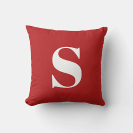 Roter Scarlet Initial Mit Monogramm Outdoor Pillow Kissen