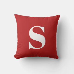 Roter Scarlet Initial Mit Monogramm Outdoor Pillow Kissen