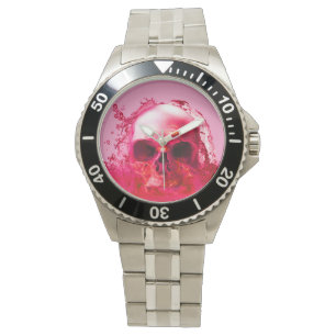 Roter Schädel im Wasser Armbanduhr