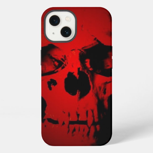 Roter Schädel  iPhone Hülle (Rückseite)