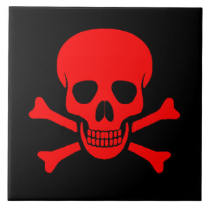 Roter Schädel u. Knochen-Fliese Fliese