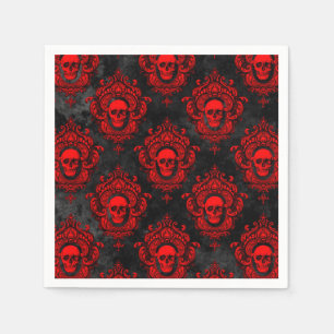 Roter Schädel und gotisches Schwarzes Serviette
