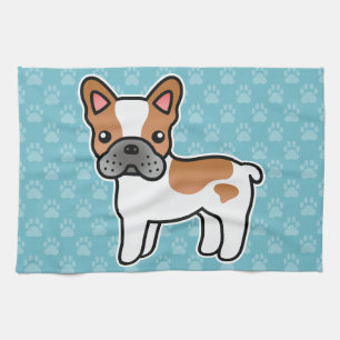 Roter Schecke Französische Bulldogge Cartoon Hund Küchentuch