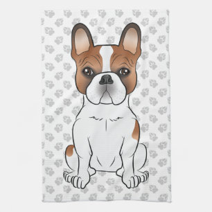 Roter Schecke Französische Bulldogge Süße Cartoon- Geschirrtuch