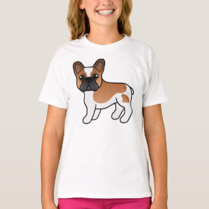 Roter Schecke Französische Bulldogge Süßer Cartoon T-Shirt