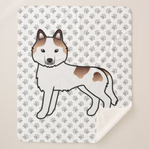 Roter Schecke Sibirischer Husky Süßer Cartoon-Hund Sherpadecke