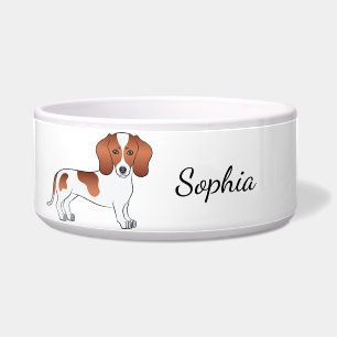 Roter Schecken-Dachshund mit glattem Fell Cartoon- Napf