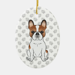 Roter Schecken Französische Bulldogge Süße Cartoon Keramik Ornament
