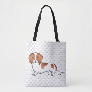 Roter Schecken Langhaar-Dachshund Cartoon-Hund & P
