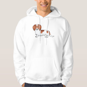 Roter Schecken Langhaar Dachshund Süßer Cartoon-Hu Hoodie