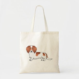 Roter Schecken Langhaar Dachshund Süßer Cartoon-Hu Tragetasche