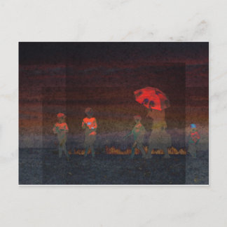 Roter Schirm Postkarte