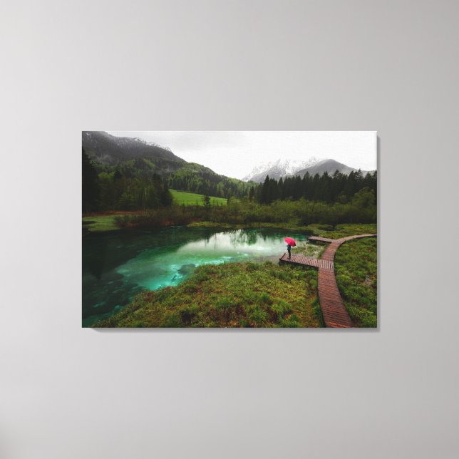 Roter Schirmsee Leinwanddruck (Vorderseite)