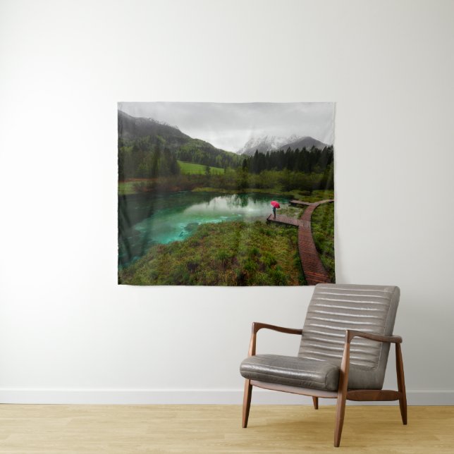 Roter Schirmsee Wandteppich (Beispiel (Horizontal))