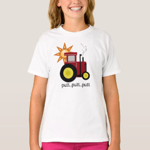 Roter Schlag-Schlag-Traktor T-Shirt