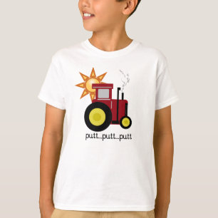 Roter Schlag-Schlag-Traktor T-Shirt