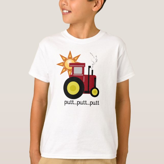 Roter Schlag-Schlag-Traktor T-Shirt (Vorderseite)
