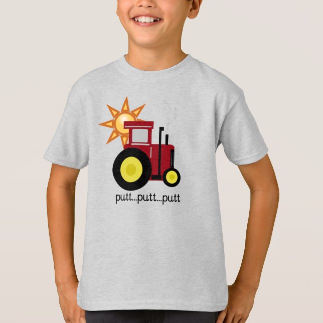 Roter Schlag-Schlag-Traktor T-Shirt (Vorderseite)