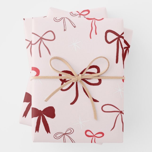 Roter Schleifen Geschenkverpackungspapier Geschenkpapier Set (Beispiel)