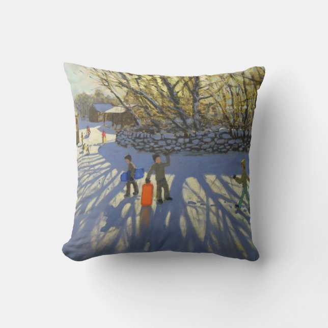 Roter Schlitten Monyash Derbyshire Kissen (Vorderseite)