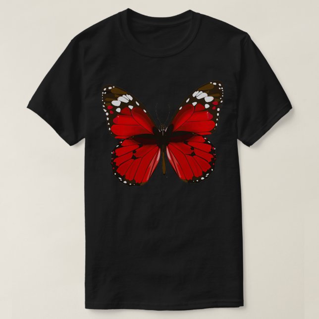 Roter Schmetterling 1 T-Shirt (Design vorne)