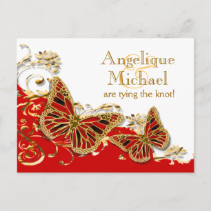 Roter Schmetterling Ankündigungspostkarte